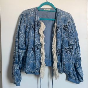 Zara embroidered denim jacket